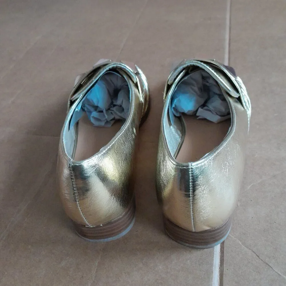 Catherine Malandrino Women’s Shoes Gold Loafer Slip On Casual New Size 8